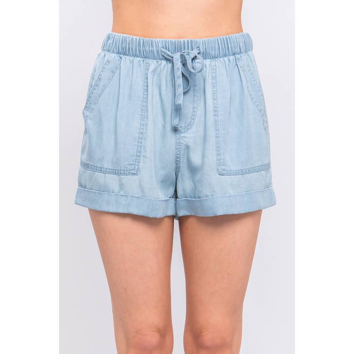 Paperdoll - Wholesale Shorts - Women's - Woven Solid Drawstring Shorts