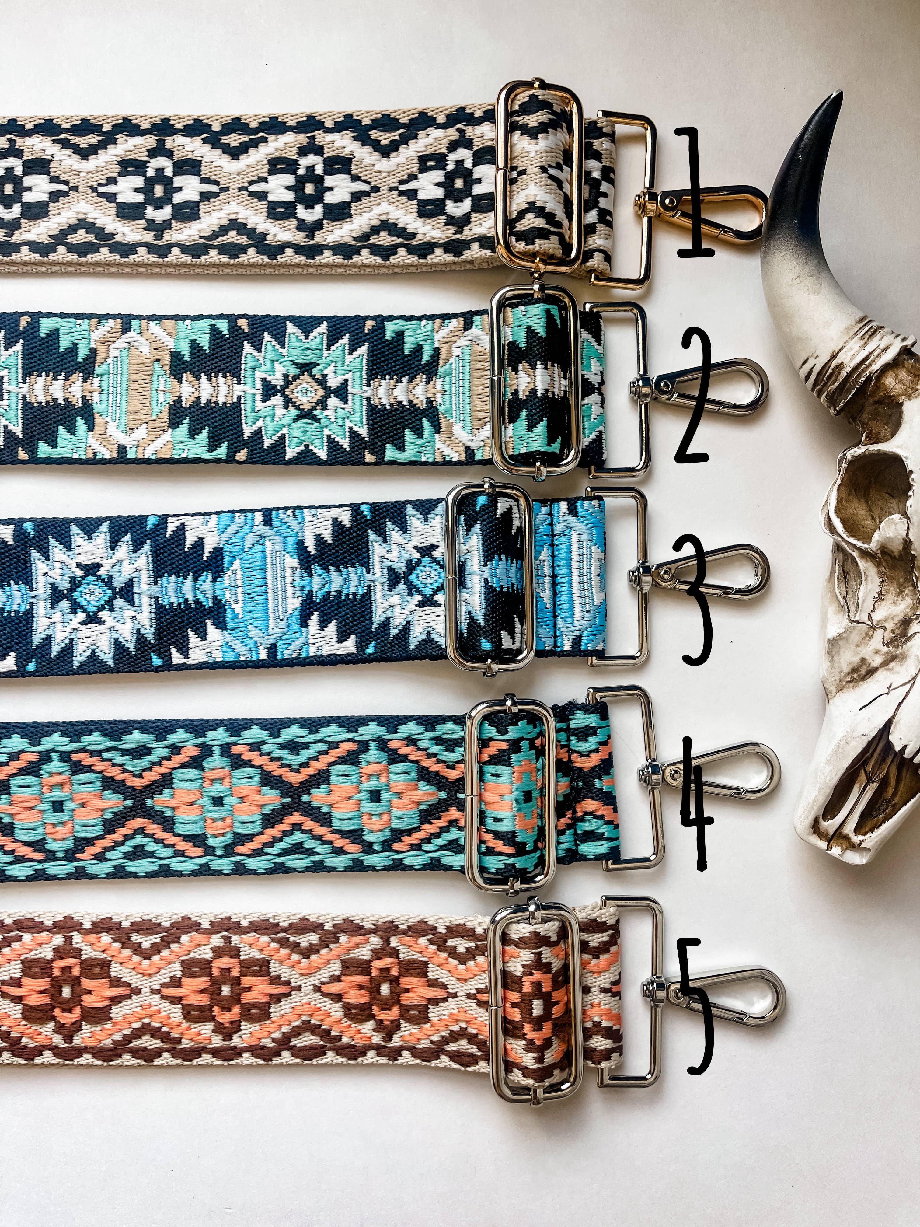 Boho Ranch Shop - Vente Sangle pour sac – femme - Bracelet à main aztèque brodé en style occidental8