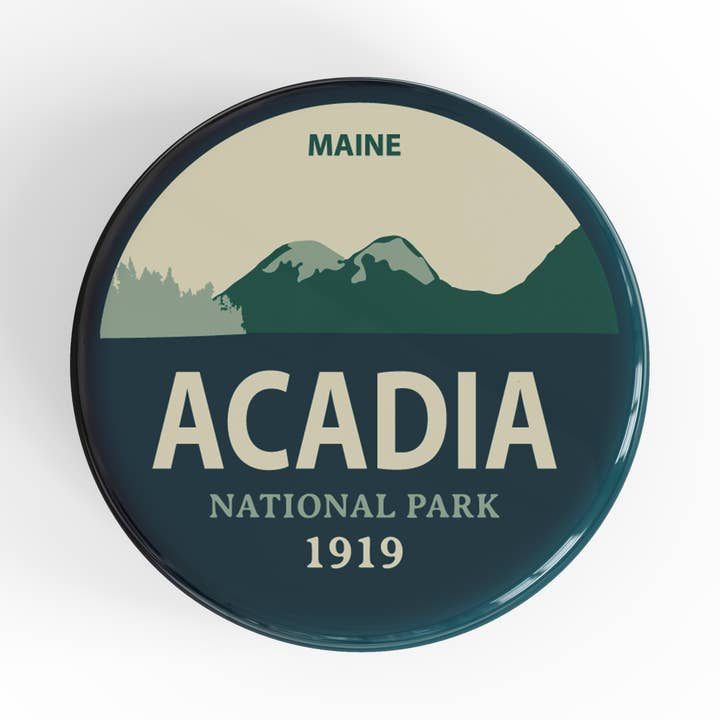 Acadia National Park Button Pin for wholesale by Albion Mercantile Co.