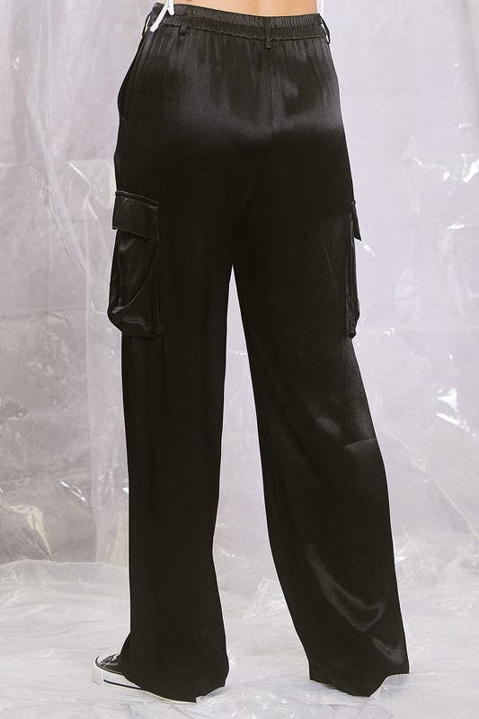 ILLA ILLA - Wholesale Pants - Women's - Satin Cargo Pants8