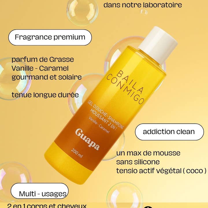 S2Z DISTRIBUTION P/O GUAPA - Wholesale 2-in-1 Shampoo & Body Wash - 2-in-1 foaming shower gel - shampoo - Vanilla caramel2