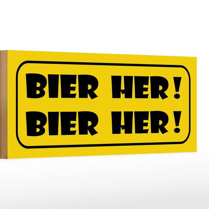 Femer - Wholesale Sign - Wooden sign saying 27x10 cm Bier her Bier her wooden decorative sign wooden sign