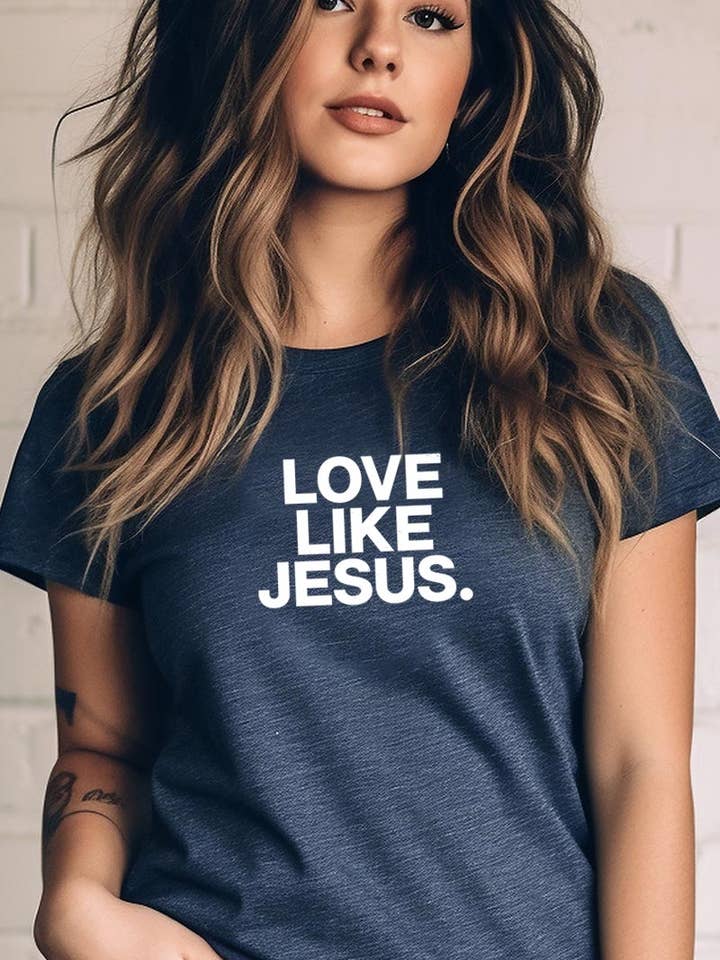 Kärlek som Jesus Grafisk Plus T-shirt för wholesale av Pink Irene Wholesale