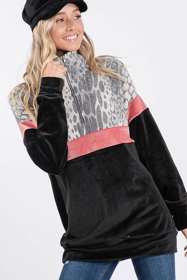 7th Ray - Wholesale Sweatshirt - Women's - Everyday Casual Half-Zip Activewear Sweatshirt T273310