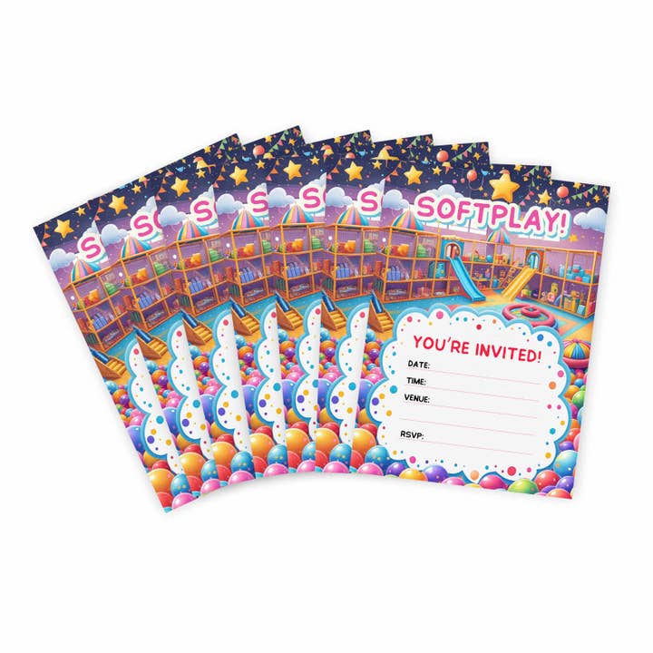 Huxters - Wholesale Invitations - Soft Play Birthday Party Theme Invitation (14-Pack)1