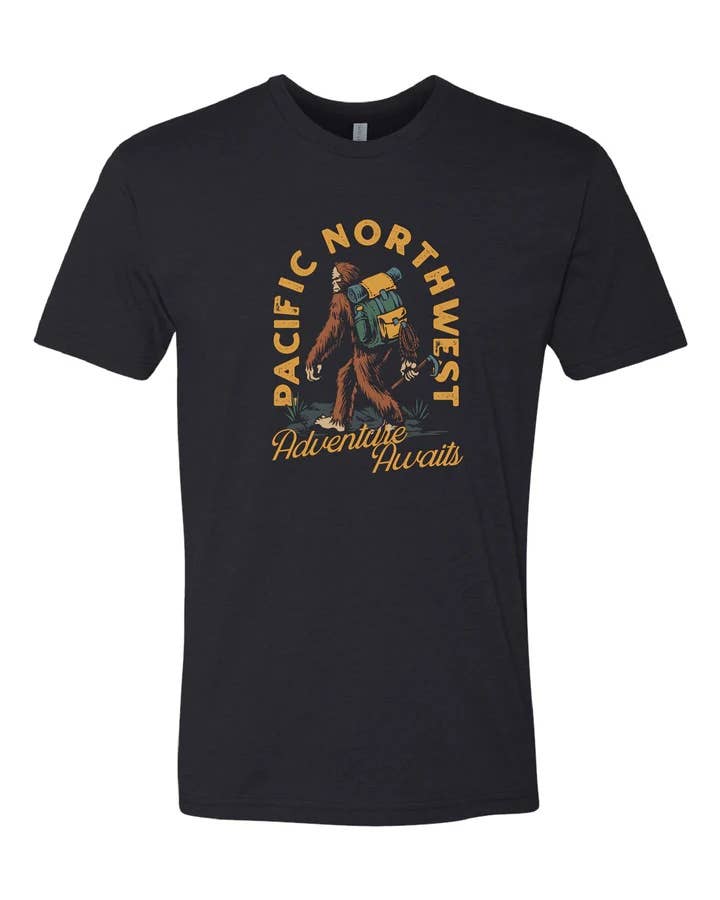 Northwest Vibes Supply Co. - Wholesale Screen Printed T-Shirt - Unisex - Backcountry Sasquatch T-Shirt Black0