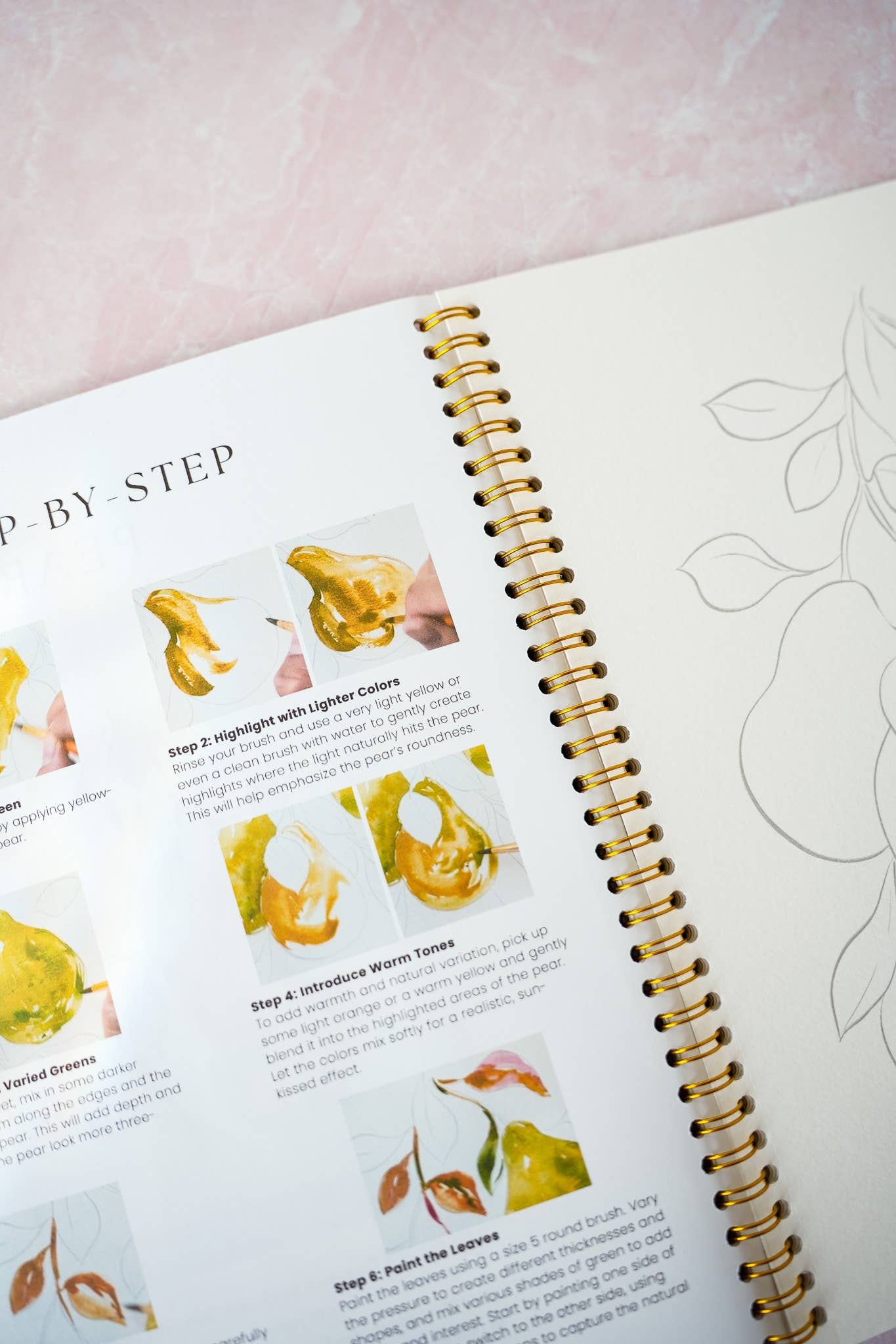 Jean Choe Art & Design - Wholesale Sketchbook/Sketchpad - Fruit Watercolor Workbook: Outlined Coloring Pages to Paint4