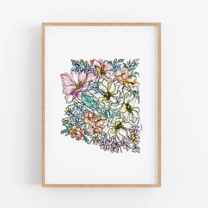 Arizona Wildflowers Fine Art Print for wholesale by Amanda Klein Co.