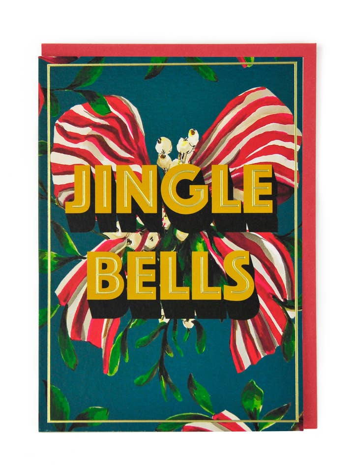 Jingle Bells Julekort for engroshandel hos Cath Tate Cards