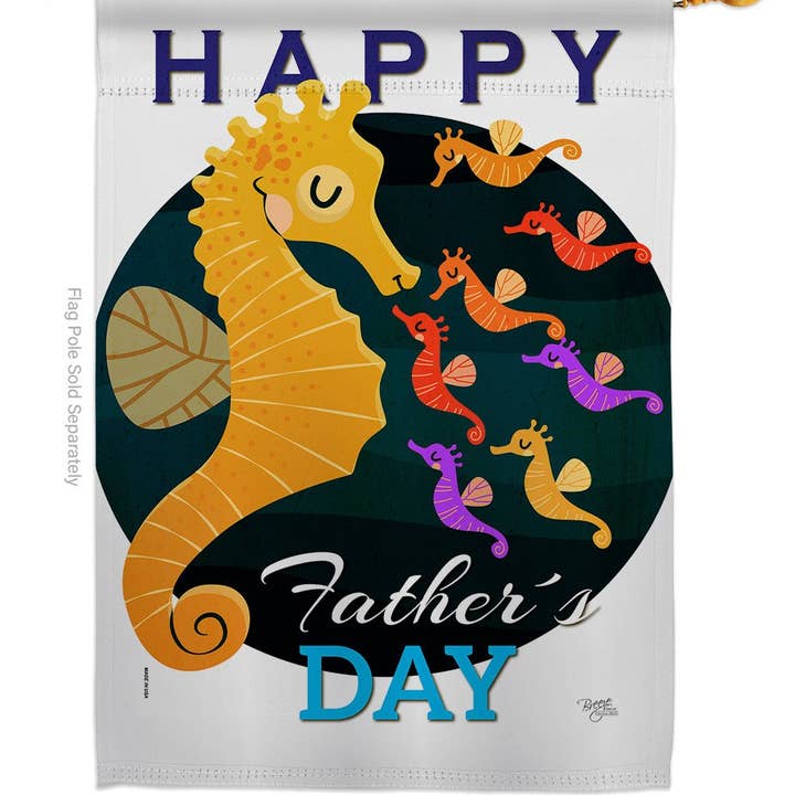 Two Group Flag Co – Engroshandel Flag – Søhest Daddy Familie Far Dag Hav Væsen Decor Flag