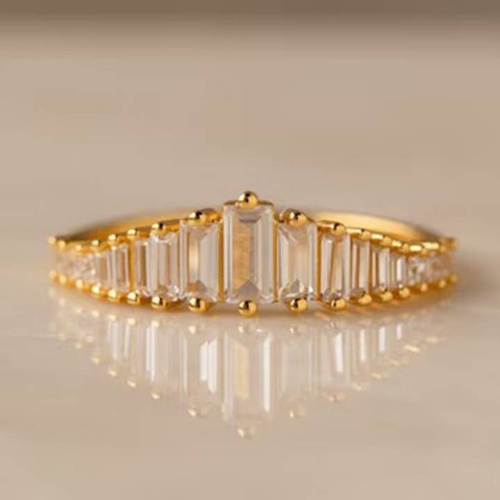 Anillos de Eternidad de Transición con Piedras de Corte Esmeralda para venta al por mayor de LanLivia