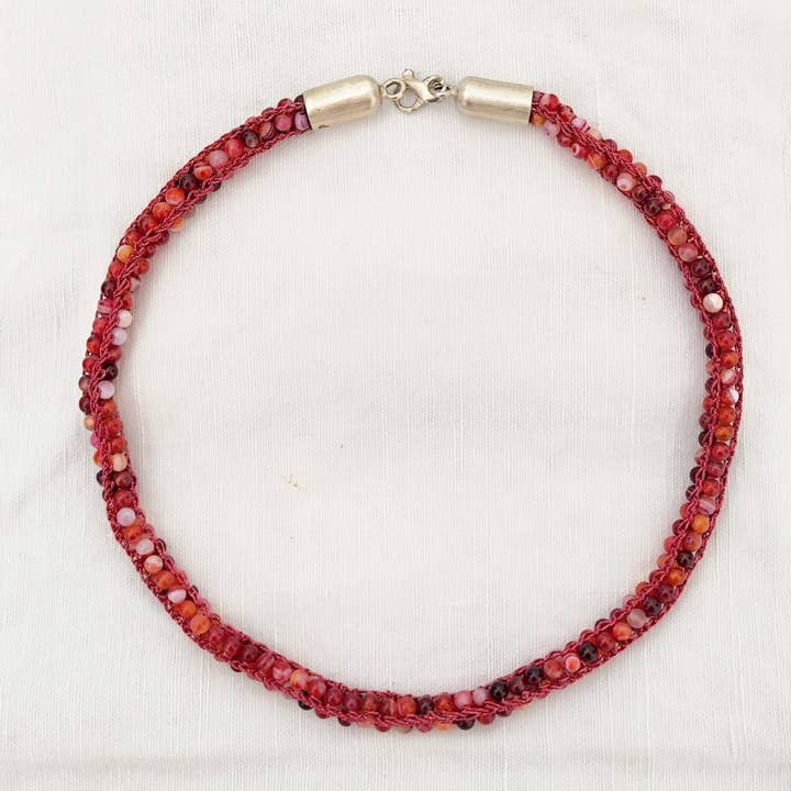 Colar Ágata Fúcsia Estriada por atacado de Ellemdi2019 di Daniele Turella