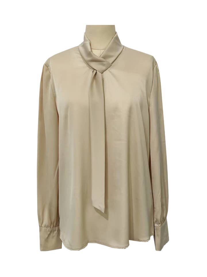 Womens Blouse Long Sleeve Elegant Bow Tie Shirt for wholesale by Rosa Clothing