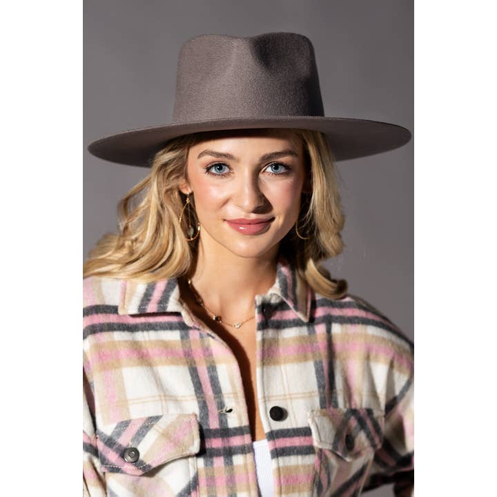Urbanista - Vendita all'ingrosso Fedora - Donna - Cappello Panama a tesa rigida in lana australiana 100% con corona a goccia larga30