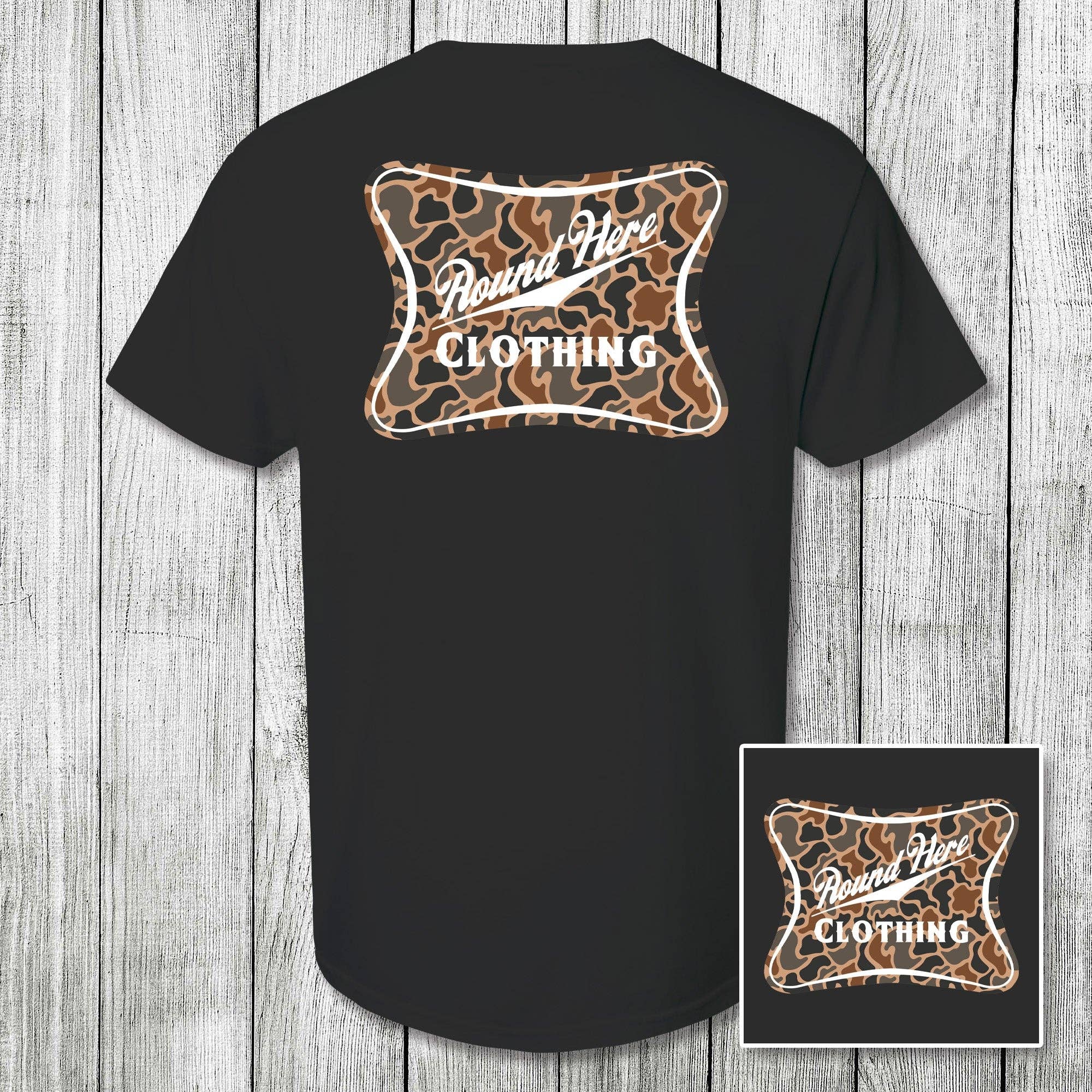 The Old North State - Wholesale Screen Printed T-Shirt - Unisex - 'Round Here Clothing Camo Life1