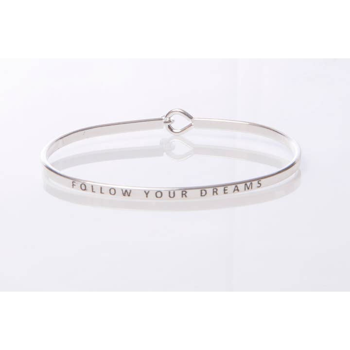 "Follow Your Dreams" Message Cuff Bracelet for wholesale by Peaceful Village Inc.