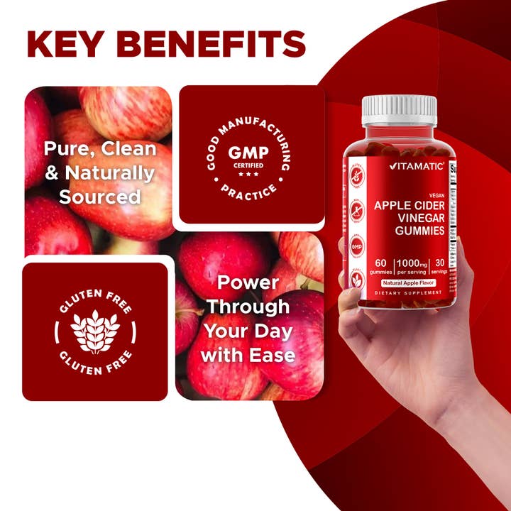 Vitamatic - Wholesale Oral supplement/vitamin - Vitamatic | Apple Cider Vinegar 1000mg | 60 Vegan Gummies1