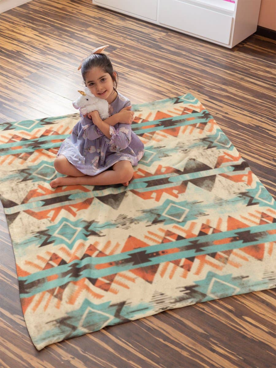 THE BEVEL LABEL - Wholesale Throw Blanket - Western Sixes Plush Blanket, Cozy Home Decor, Perfect for Snuggling, Southwest Aztec Decor, Rustic Gift, Bohemian Style4