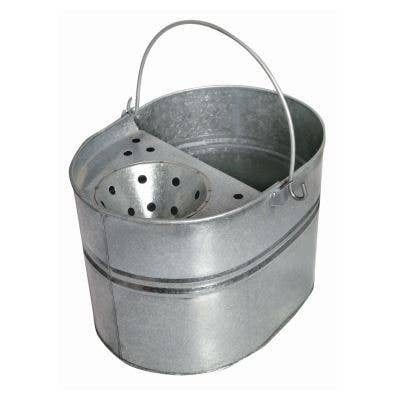 Rinkit Ltd - Wholesale Mop - Silver Galvanised Steel Mop Bucket with Wringer - By Ashley