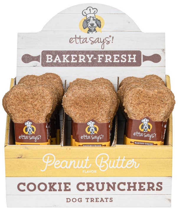 Etta Says! Cookie Crunchers Peanut Butter Dog Treats 24ct for wholesale by Pet Palette Distribution