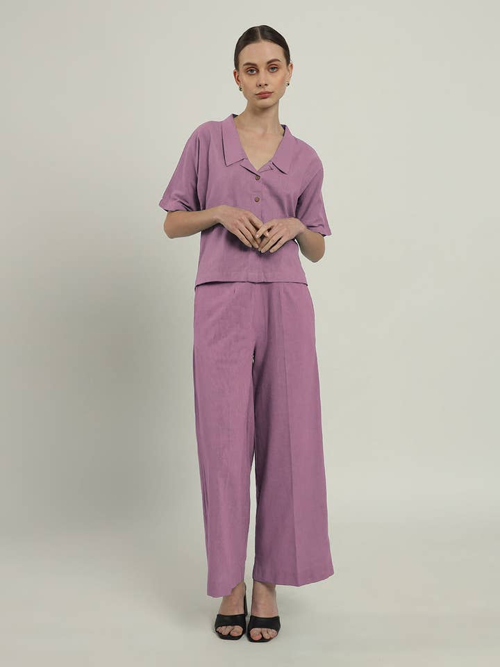 Broekenset - Paarse Werveling Voelt Gemakkelijk voor wholesale door Thevasa