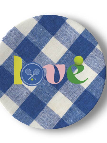 Assiette en porcelaine de 8 po Tennis Love #2 pour la vente par Cabin Love