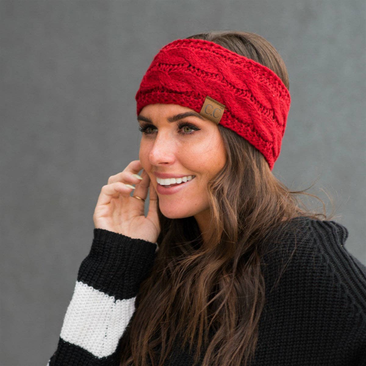 Truly Contagious - Wholesale Fashion Headband - Women's - CC Cable Knit Lined Headwrap ( HW-20 )44