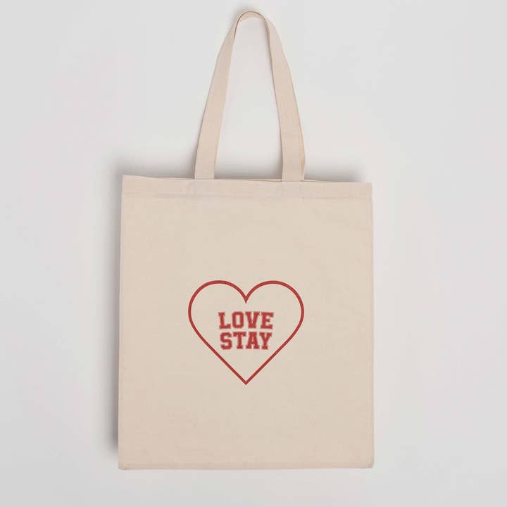 Love Stay Inspired Tote Bag for wholesale by RM Design Studio