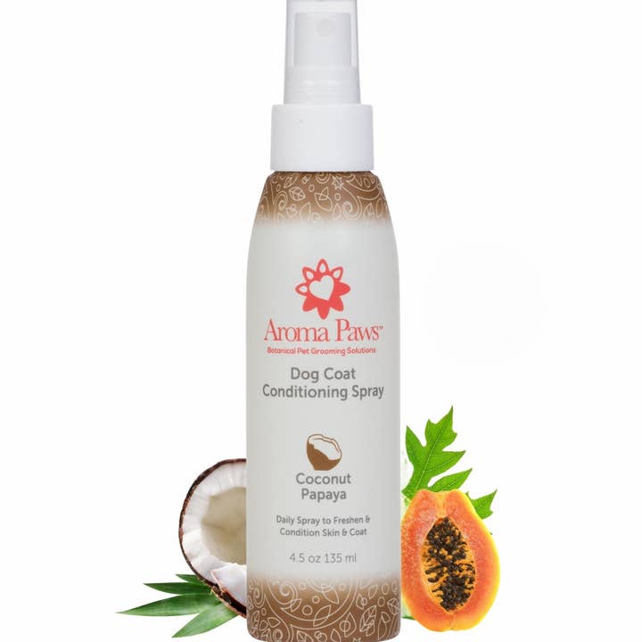 Aroma Paws - Venta al por mayor Spray para mascotas - Perros - Spray para abrigo de perro, 4,5 oz, papaya de coco