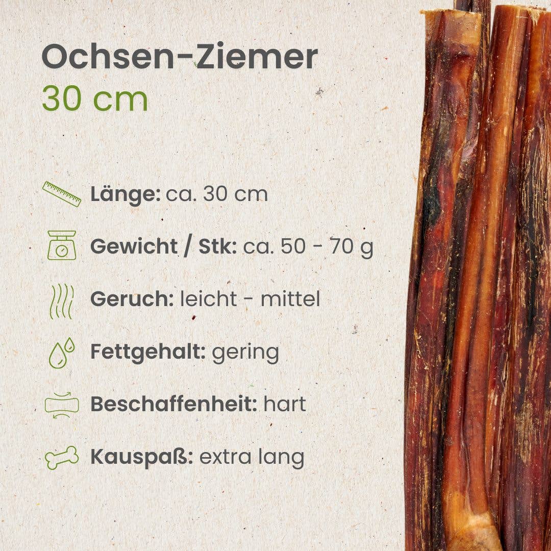 Kauartikel.com GmbH - Wholesale Pet Bone/Rawhide - Dog - Ox-Ziemer 30 cm2