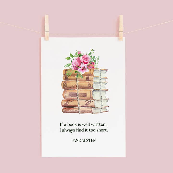 Jane Austen - 'If A Book Is Well Written' Postcard for wholesale by Quote and Quill