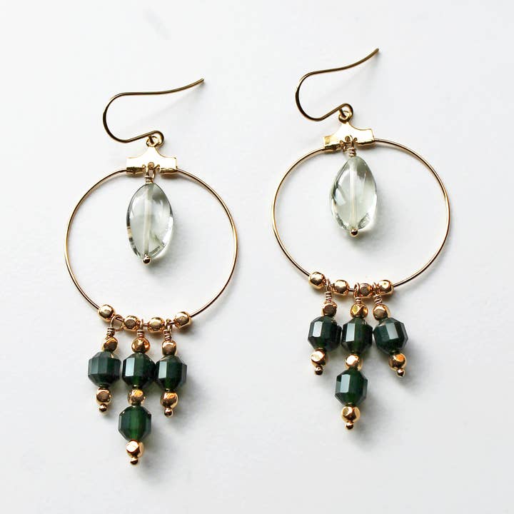 Laura Stark Designs - Wholesale Dangle Earrings - Green Chandelier Earrings0