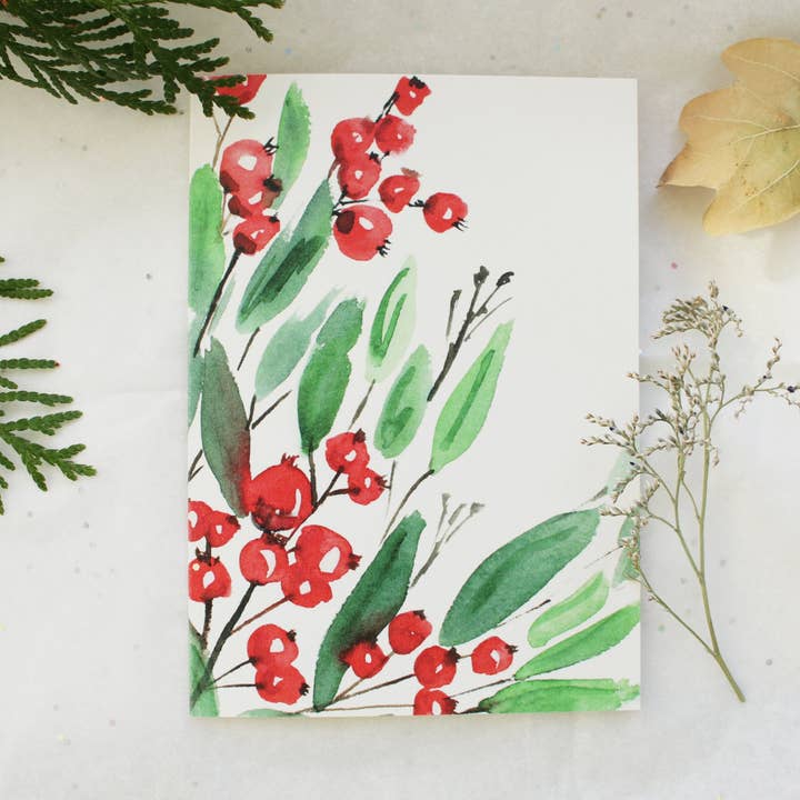 Grußkarte / Klappkarte Weihnachten / Motiv selbstgemalt für den Großhandel von Elena Klein