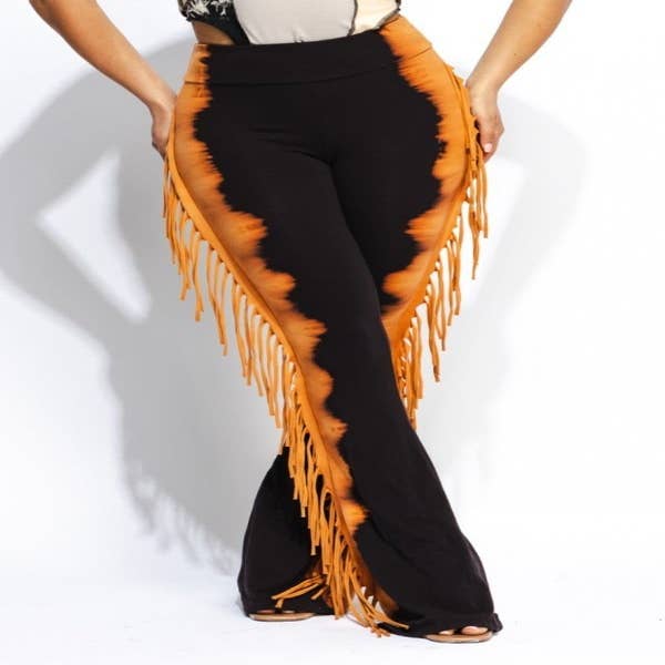 T-Party Women's Fringed Foldover Yoga Pants - Camel – Lazy J Ranch