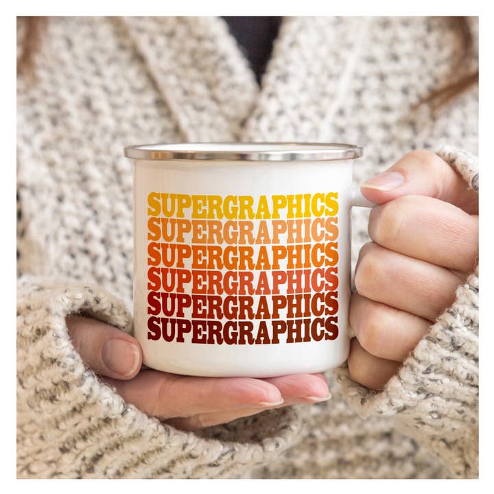 Rock Scissor Paper - Wholesale Coffee Mug - Personalized City Camp Mug - Supergraphics Repeat Name Drop