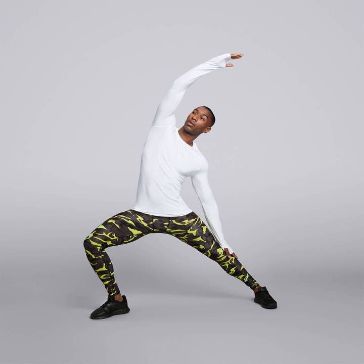 Male Cross X Seamless Long Sleeve Top - White for wholesale by HPE Activewear