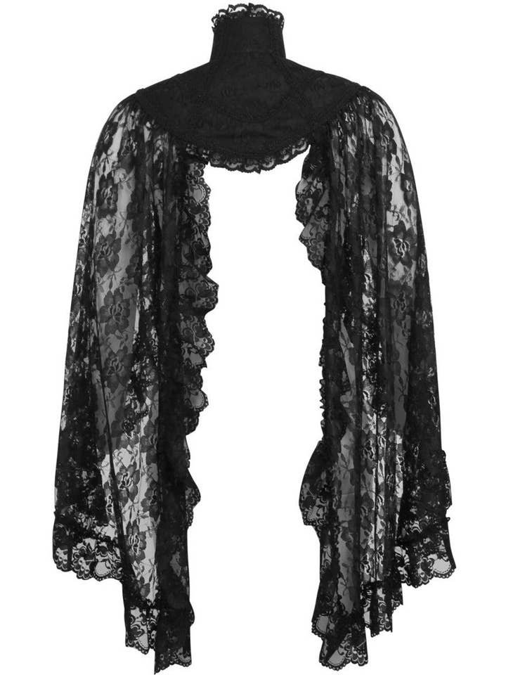 Daisy Corsets - Wholesale Jacket - Women's - Black Lace Sleeved Bolero Jacket