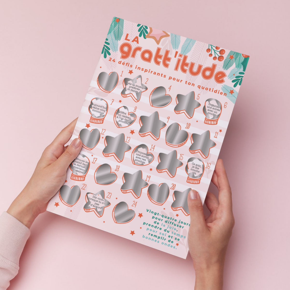 GRATTE MOI papeterie – wholesale Kortspel – Solo wellness-adventskalender med skraprutor – Gratt'itude5