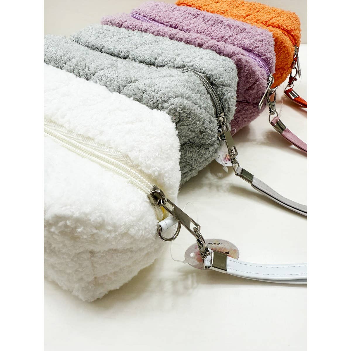 MIX COLOR Soft Plushie Teddy Cloth Light Weight Cosmetic Bag for wholesale on Faire11