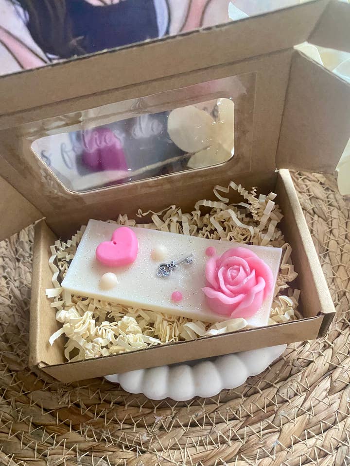 ❤Hjerte nøgle (duftende smelt) - valentinskollektion for engroshandel hos Les folies de Nicole