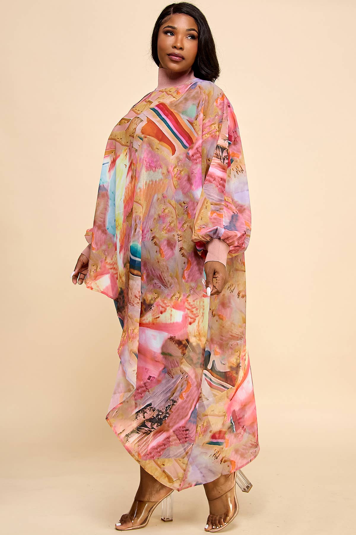 Namatt Design - Wholesale Blouse - Dames - Plus Mesh blouse met ronde hals en lange mouwen en diagonale bandjes6