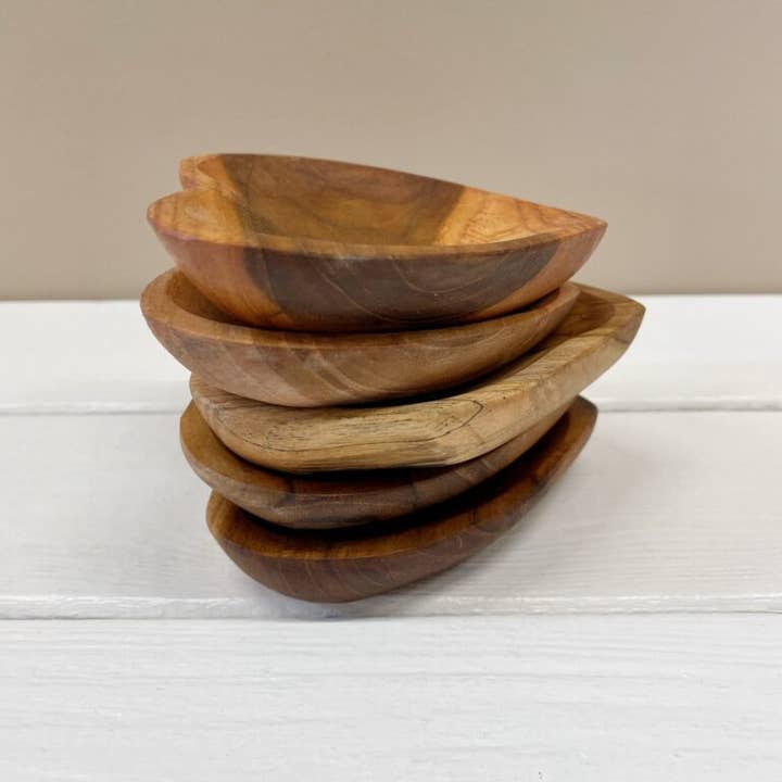 ByBazz - Wholesale Decorative Plate/Dish/Bowl - Schaaltje Hout Hartje Naturel1