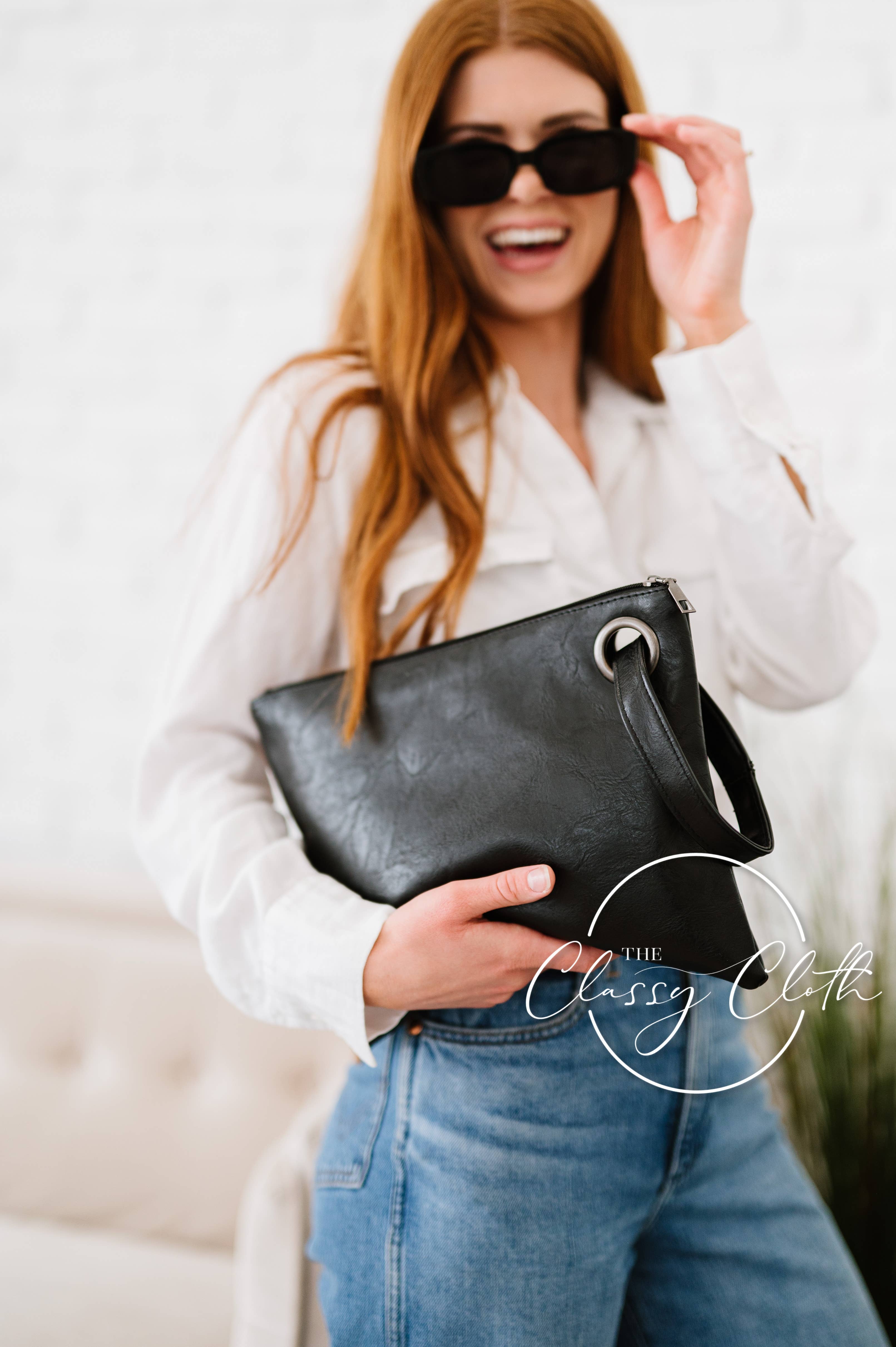 The Classy Cloth WS - Wholesale Clutch Bag - Women's - Trendy Clutch - Solid Black RTS1