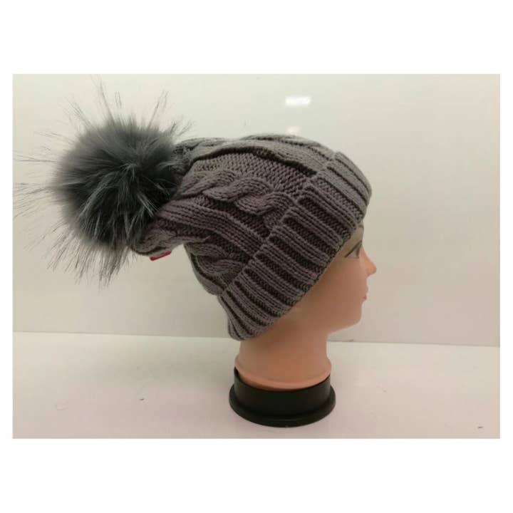 Superbia - Vendita all'ingrosso Berretto - Donna - PomPom Hat-101 abbinato a trecce in pelliccia sintetica foderato in pile9
