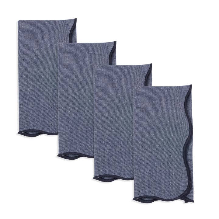 Blue Eco Chic Scallop Napkin for wholesale on Faire1