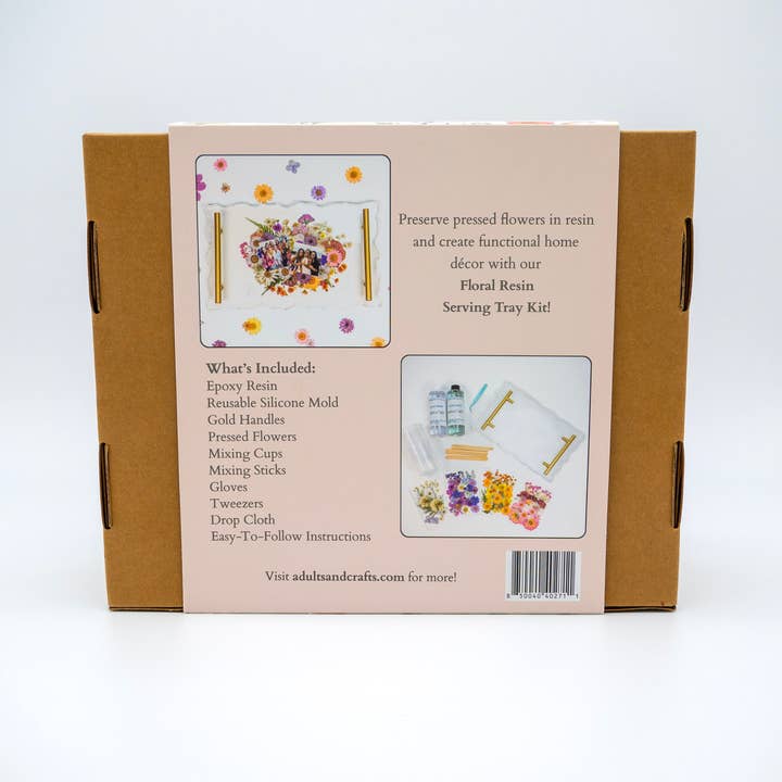 Adults & Crafts - Wholesale DIY Craft Kit - Floral Resin Serving Tray Craft Kit1
