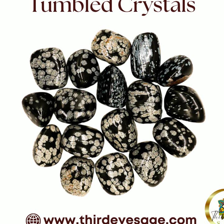 Pietre curative in cristallo burattato in ossidiana a forma di fiocco di neve Balance per la vendita all'ingrosso da parte di Third Eye Sage