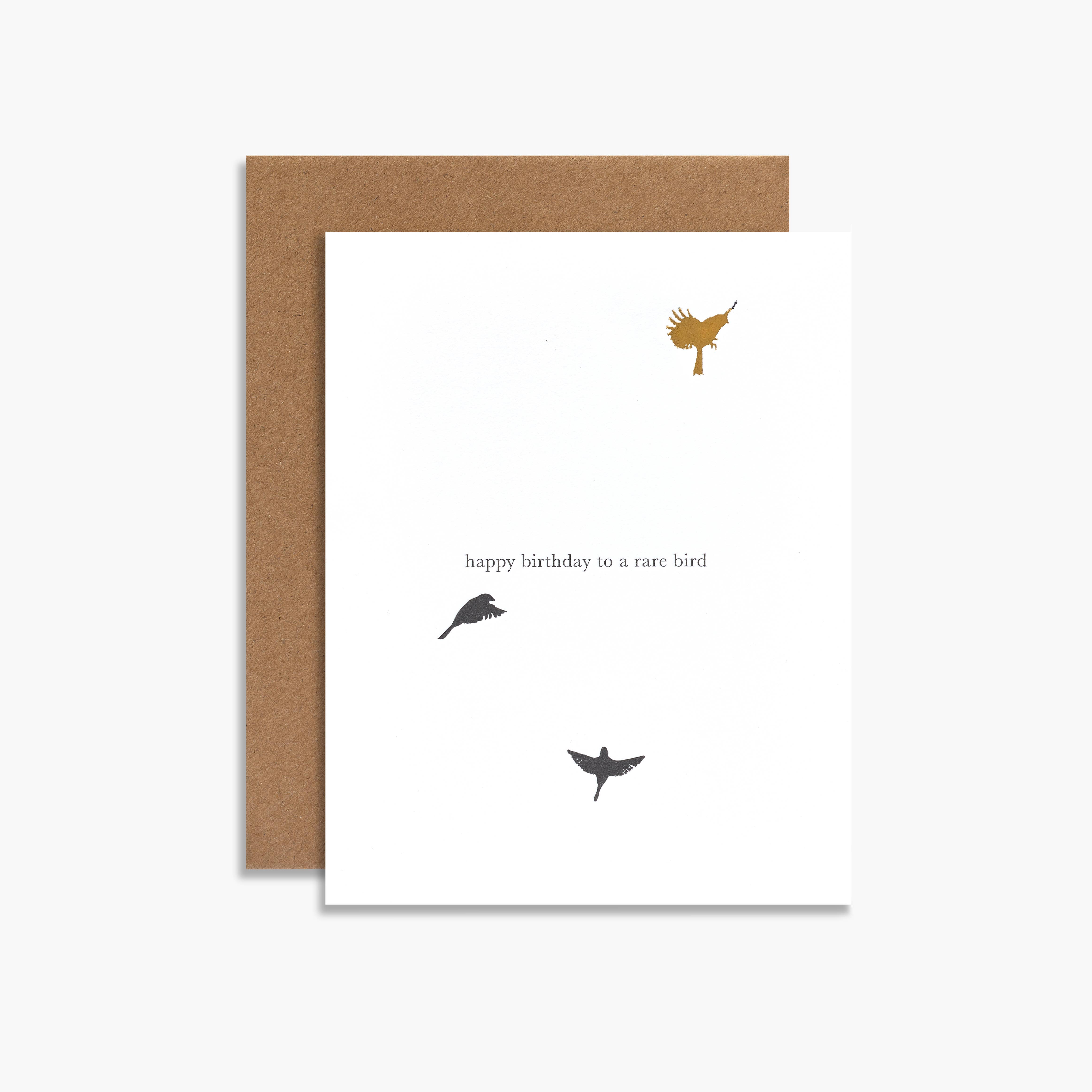 Souvenir Stationery - Wholesale Birthday Card - Happy Birthday To A Rare Bird Letterpress Greeting Card