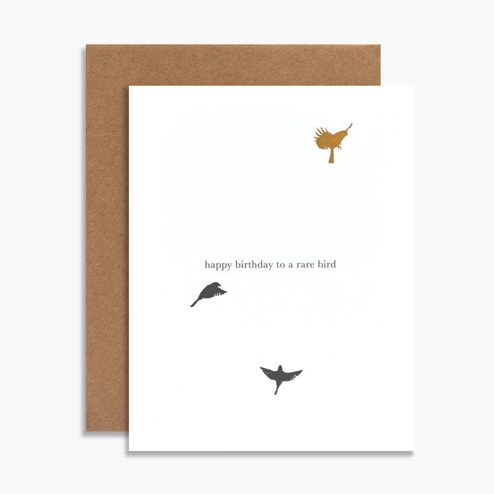 Happy Birthday To A Rare Bird Letterpress Greeting Card for wholesale by Souvenir Stationery