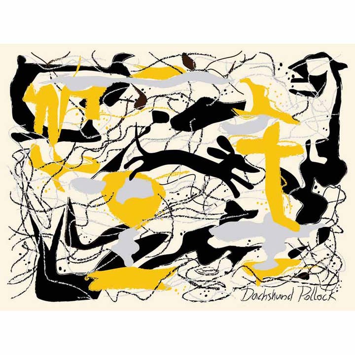 Dachshund Pollock Print for wholesale by London Pooch